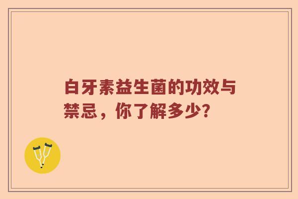 白牙素益生菌的功效与禁忌，你了解多少？