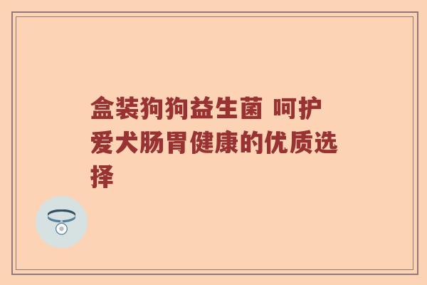 盒装狗狗益生菌 呵护爱犬肠胃健康的优质选择
