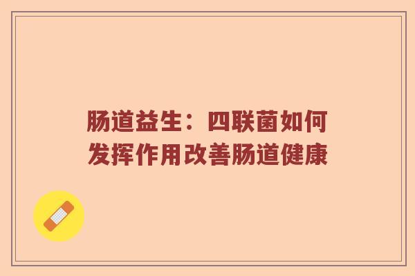 肠道益生：四联菌如何发挥作用改善肠道健康