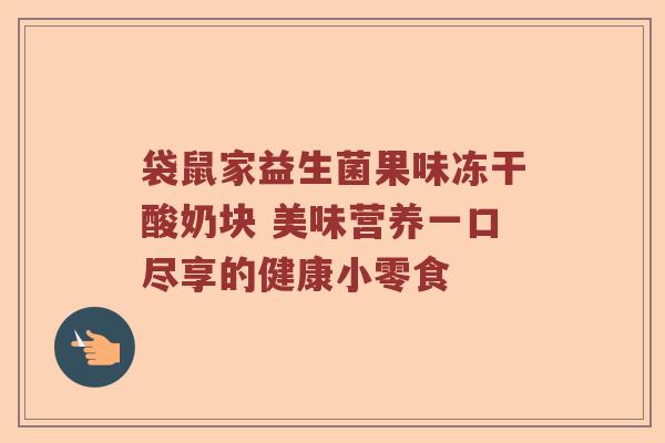 袋鼠家益生菌果味冻干酸奶块 美味营养一口尽享的健康小零食