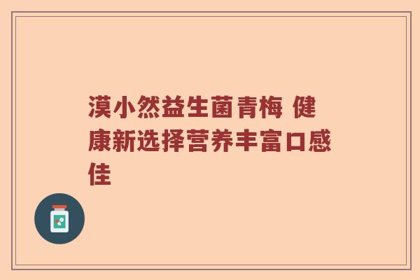 漠小然益生菌青梅 健康新选择营养丰富口感佳